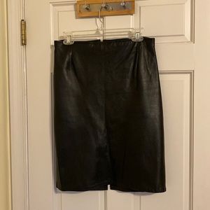 Black leather skirt